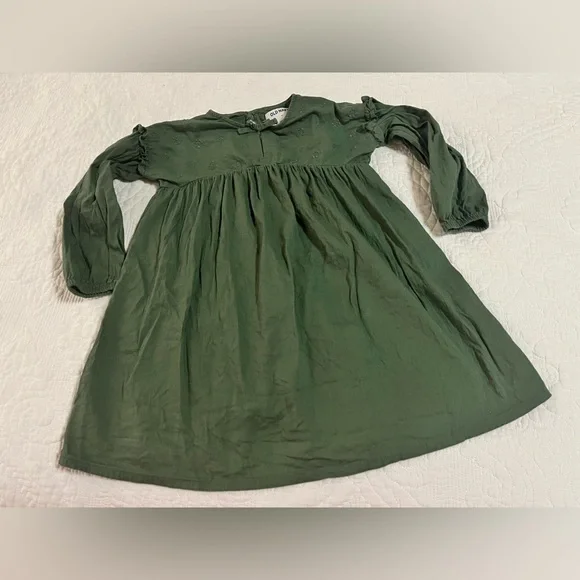 Old Navy Cute Forest Green Toddler Casual Dress Size 4T Fall Long Sleeve Girly - Picture 1 of 6
